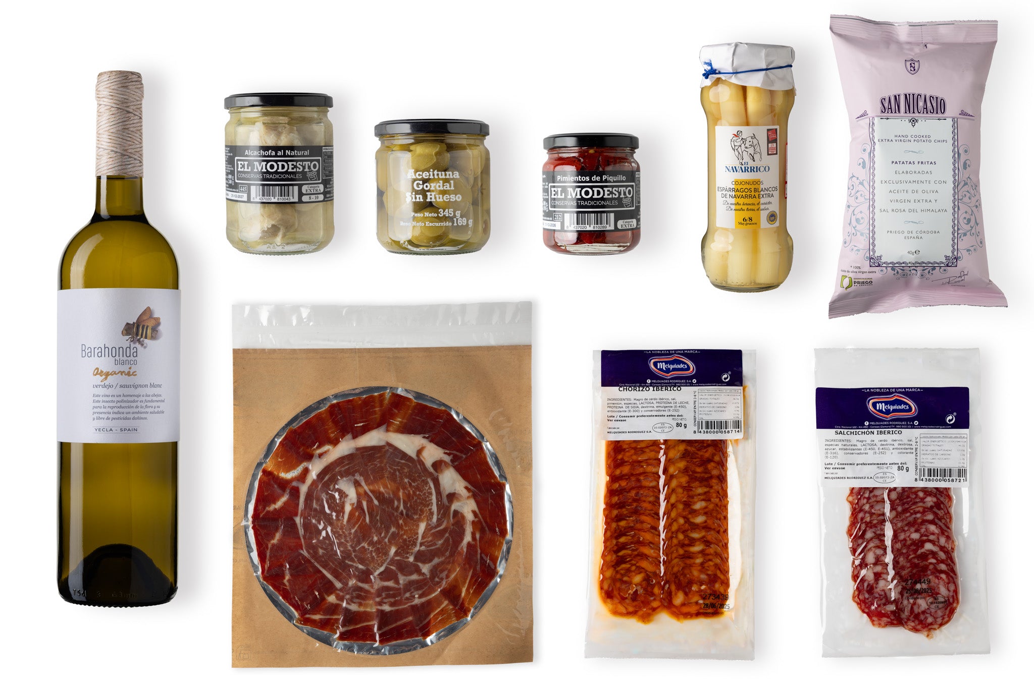 cesta gourmet aperitivo. Jamon iberico de bellota cortado a cuchillo para regalar. Regalo original cespita gourmet caja gourmet ibéricos y vino